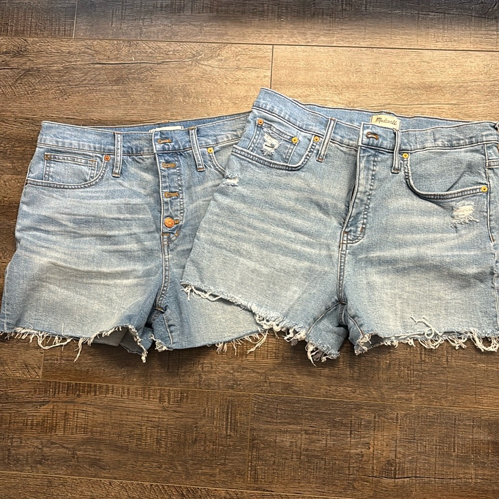 Two pairs Madewell denim shorts
